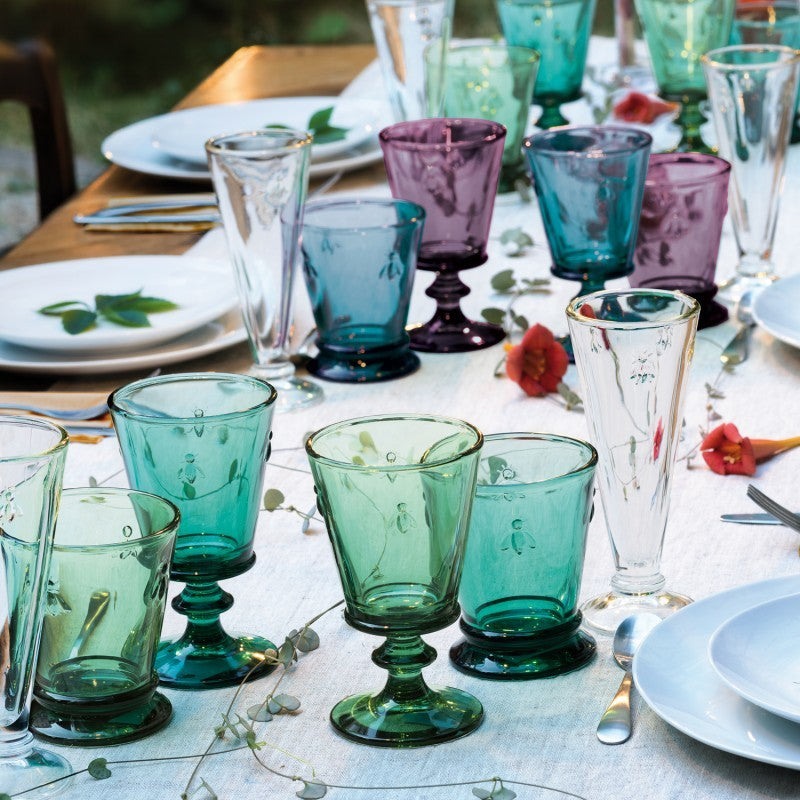 La Rochere bee glasses - Colored Glass on a table