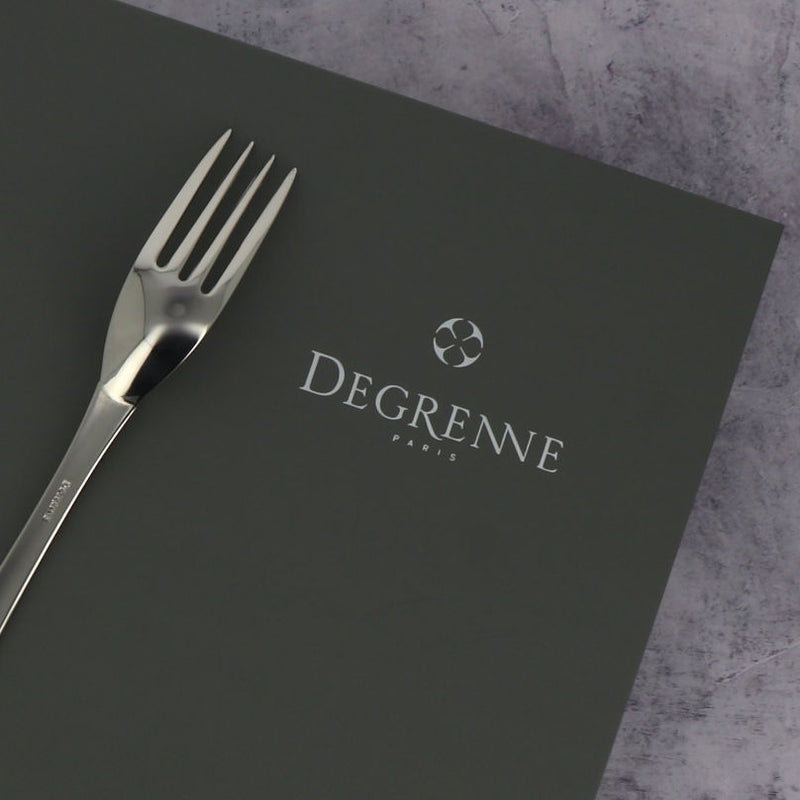 Degrenne fork on grey box