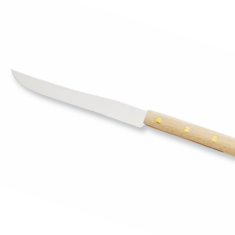 BBQ Knife wood Handle on White Background