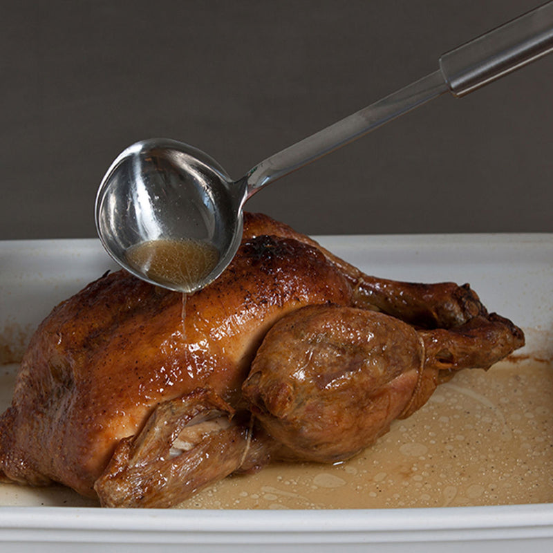 Cristel Gravy Ladle serving Sauce on Chicken