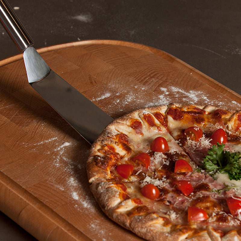 Cristel Large Angled Spatula under Pizza